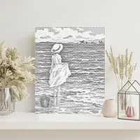 Girl on Beach - Dot Painting