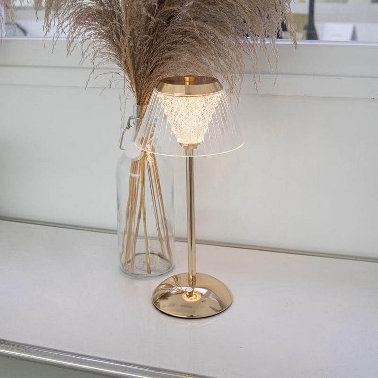LED Luxury Crystal Rechargeable Table Lamp