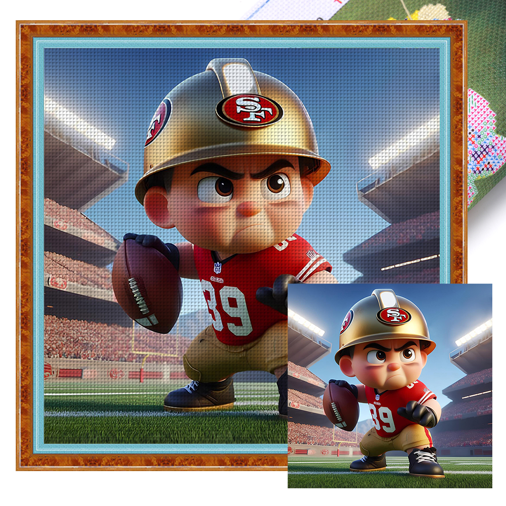 San Francisco 49Ers Full 11CT Pre-stamped Canvas(40*40cm) Cross Stitch