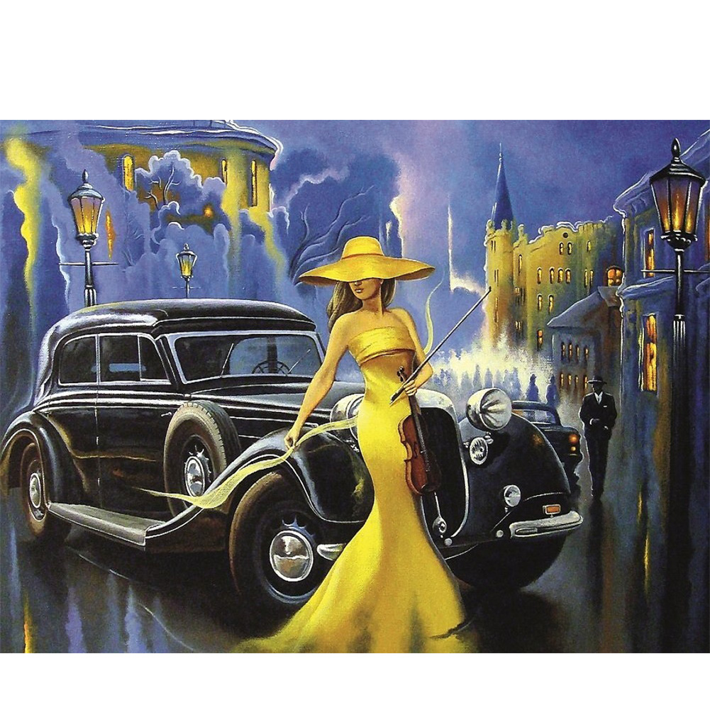 

Woman with Car - Round Drill Diamond Painting - 50*40CM, 501 Original