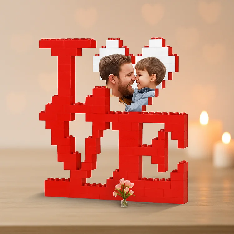 Personalized Custom Building Blocks with Photo, DIY Heart Puzzle Blocks for Families and Couples, Creative Photo Display, Unique Mother&rsquo;s Day and Birthday Gifts