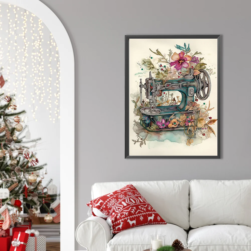 Diamond Painting - Partial Special Shaped Drill - Sewing Machine(Canvas|30*40cm)