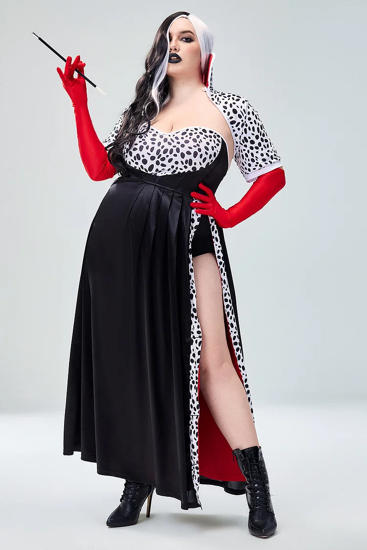 Xpluswear Design Plus Size Halloween Costume Black Cosplay Maxi Dress