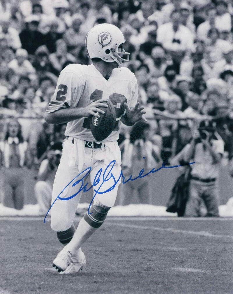 BOB GRIESE SIGNED AUTOGRAPH 8x10 Photo Poster painting - MIAMI DOLPHINS SUPER BOWL CHAMPION