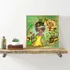 Diamond Painting-DIY Crystal Rhinestone Yellow Rose Girl