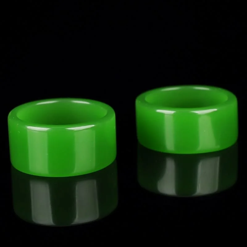 Natural Imperial Green Hetian Jade Ring - Unisex Pinky Ring with Timeless Beauty and Spiritual Significance