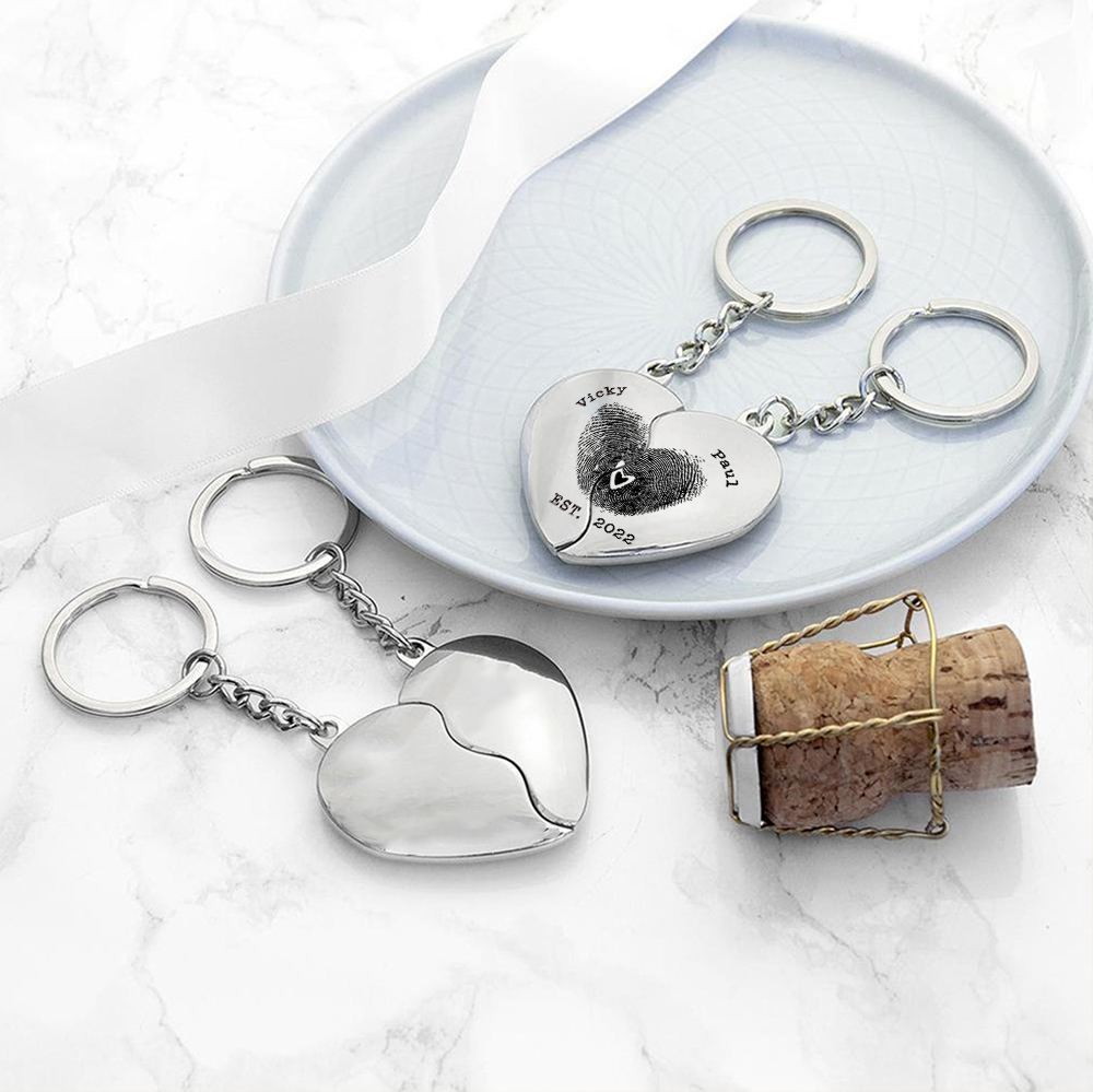 Personalised Couple Keychain Custom 2 Names & Year Keyring Matching Couple Gifts Valentine's Day Gift for Him/Her-Jessemade AU