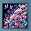 Papillon rose de nuit-peinture spéciale partielle au diamant-30*30cm
