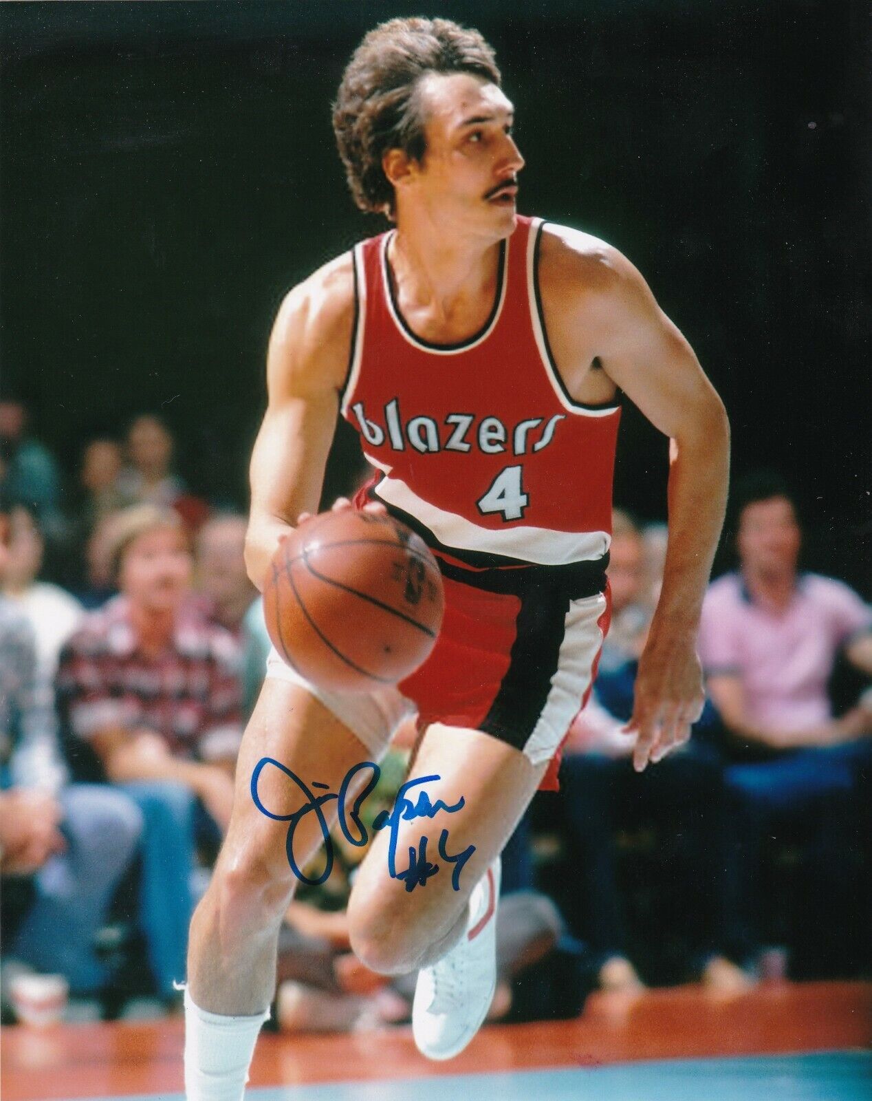 JIM PAXSON PORTLAND TRAIL BLAZERS ACTION SIGNED 8x10