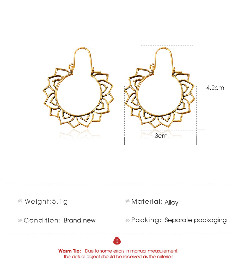 Hollow Rose Sun Earrings