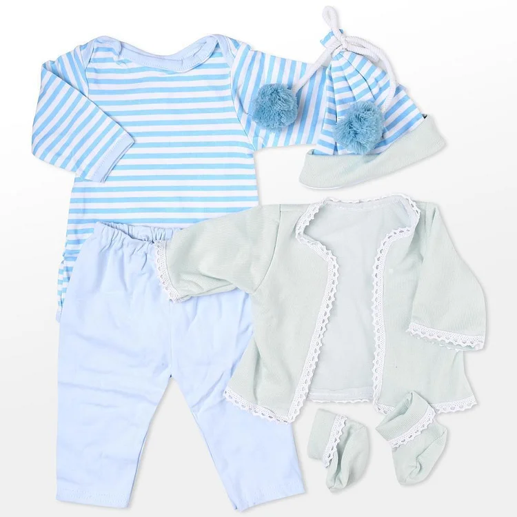  Reborn Babypuppen Kleidungen Blaue Outfits für 20"- 22" Reborn Babypuppe Mädchen Outfits - RSDP-Rebornbabypuppen-Rebornbabypuppen.de