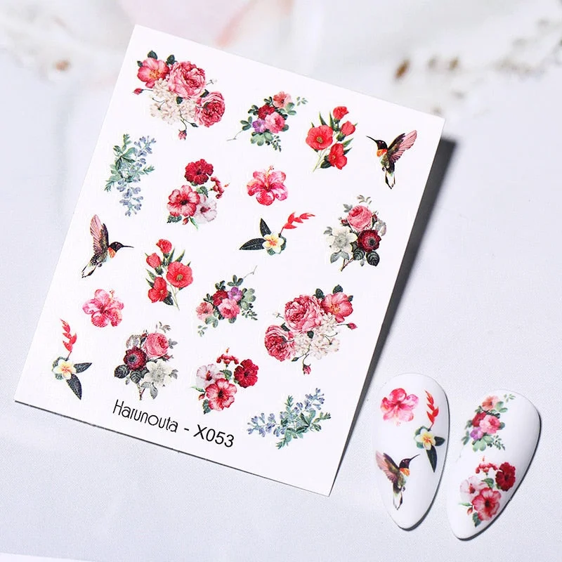 1PC Avocado/Watermelon/Orange Nail Stickers Summer Fruit Leaves Transfer Decals Sliders For Nails DIY Decoration Manicures-Nail Inspo