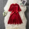 Kid Baby Girls Flower Lace Hollow Party Frocks Dress