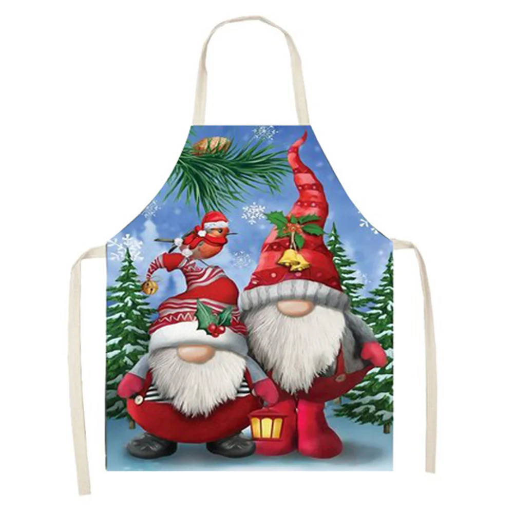 Linen Print Apron - Gnomes - 68x55cm