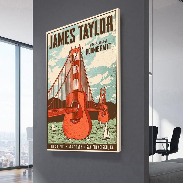 James Taylor San Francisco Concert Poster Canvas Wall Art