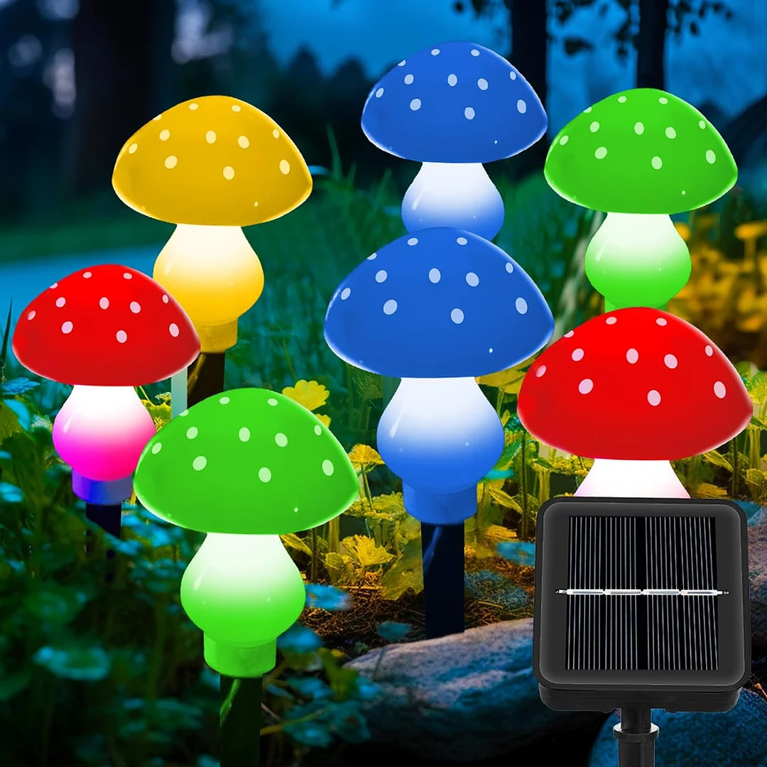 Solar Garden Lights Outdoor 8 Led Mushroom