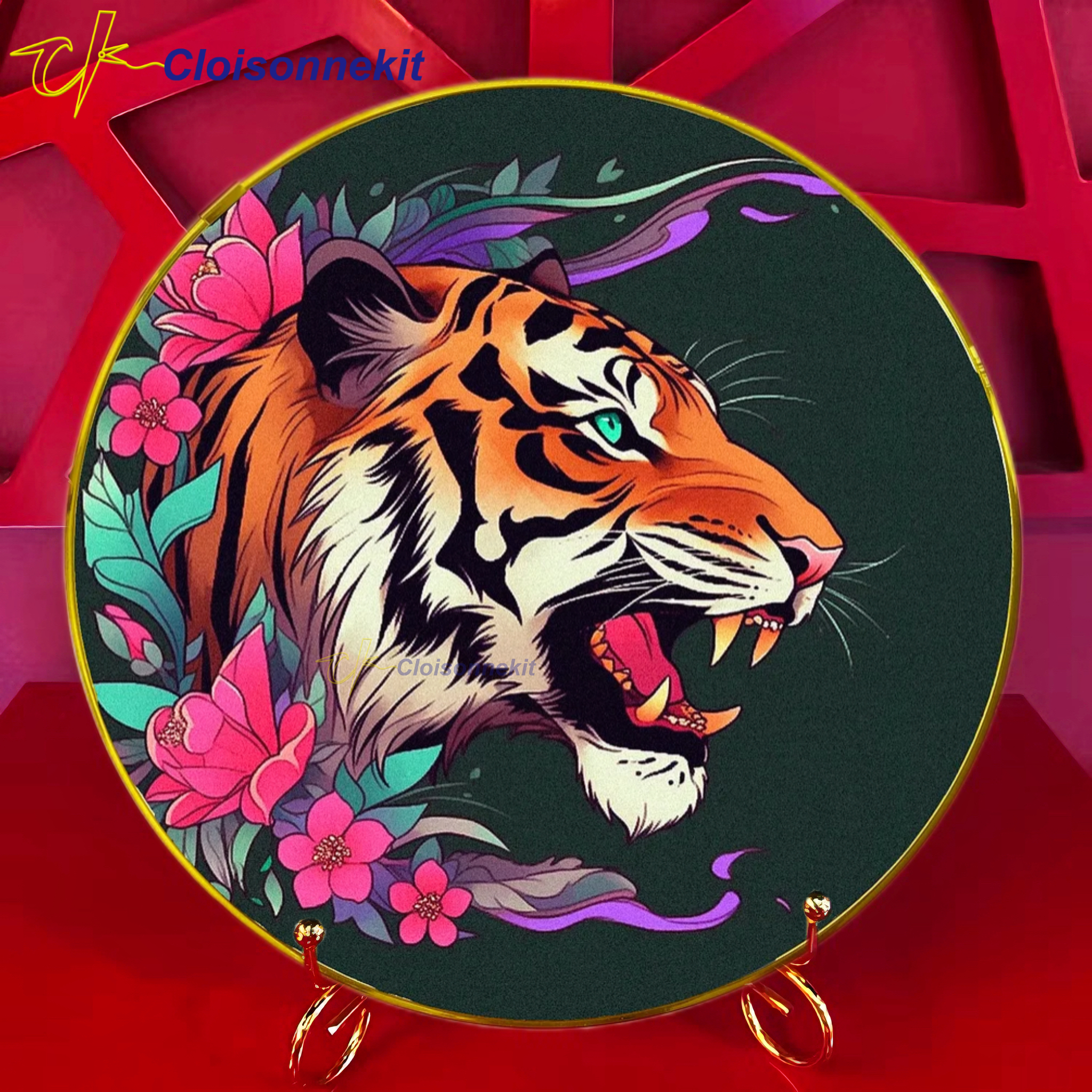 Fierce Tiger- DIY Cloisonne Painting Art Kits - Cloisonnekit
