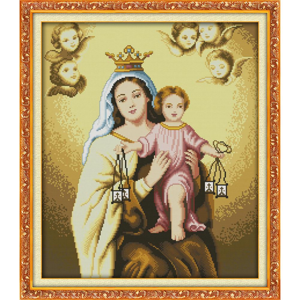 

Virgin and Child - 14CT Stamped Cross Stitch - 48*42cm, 501 Original