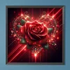 Rose rouge-peinture diamant rond-40*40cm