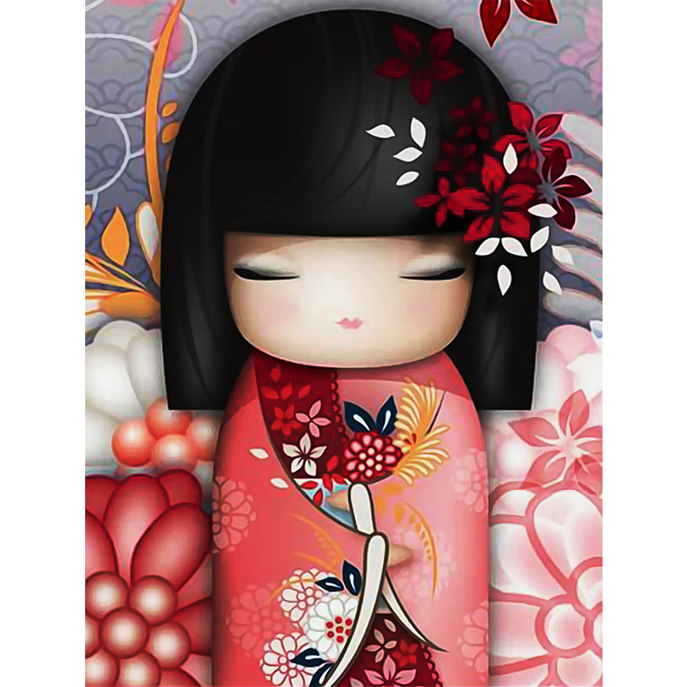 

Kokeshi Doll - Round Drill Diamond Painting - 35*45CM, 501 Original