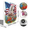 Diamond Painting-DIY Framed Crystal Rhinestone American Flag and Horse(25x25cm)