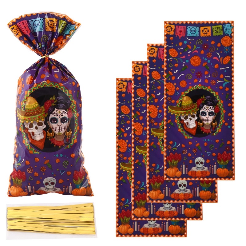 Halloween Funny Classic Style Skull Plastic Party Gift Wrapping Supplies