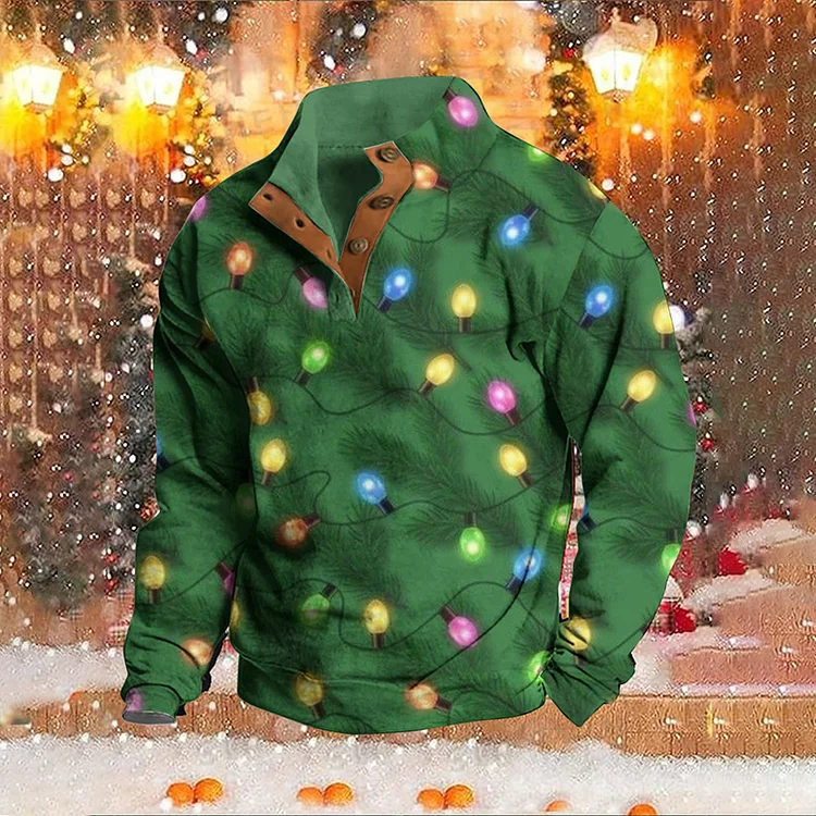 Christmas Light Up Shinny Men's Sweater