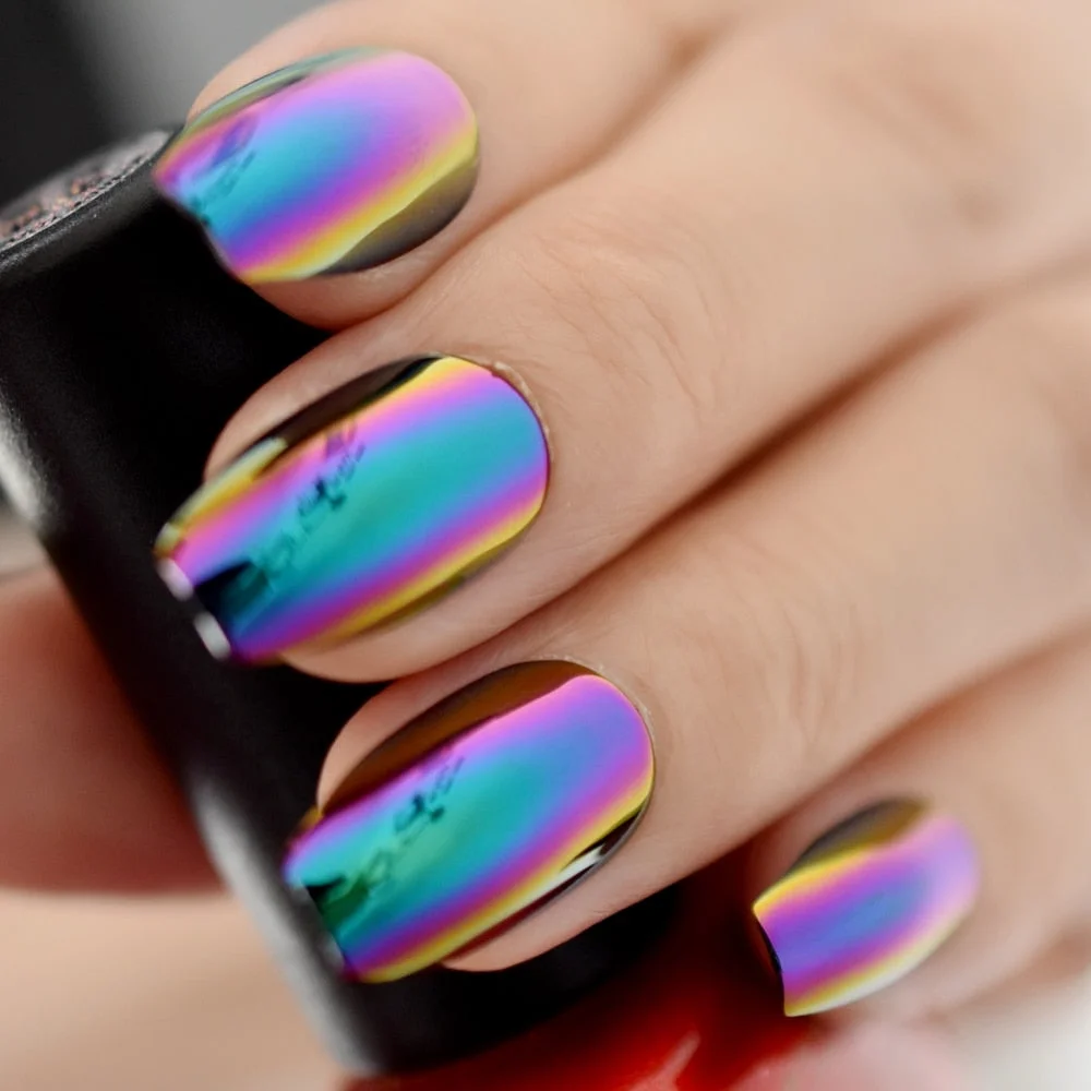 Rose Gold 24 Full Cover False Nails Gorgeous Glitter Ballerina Acrylic Nail Tips 12 sizes Full Coverage DIY Tips with Adhesive-Nail Inspo