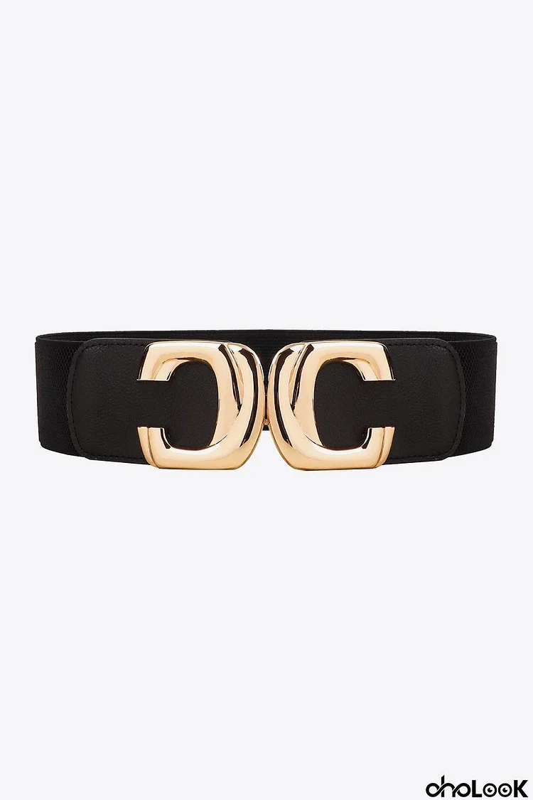 Zinc Alloy Buckle Elastic Wide Belt