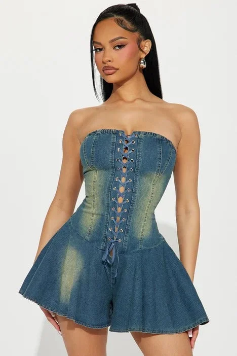 DREAMY BLUE DENIM ROMPER - FREE SHIPPING