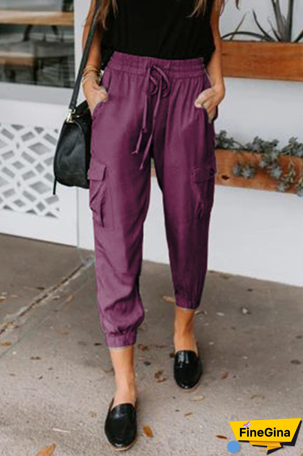 KarliDress Karissa Drawstring Cargo Pocketed Pants P12597