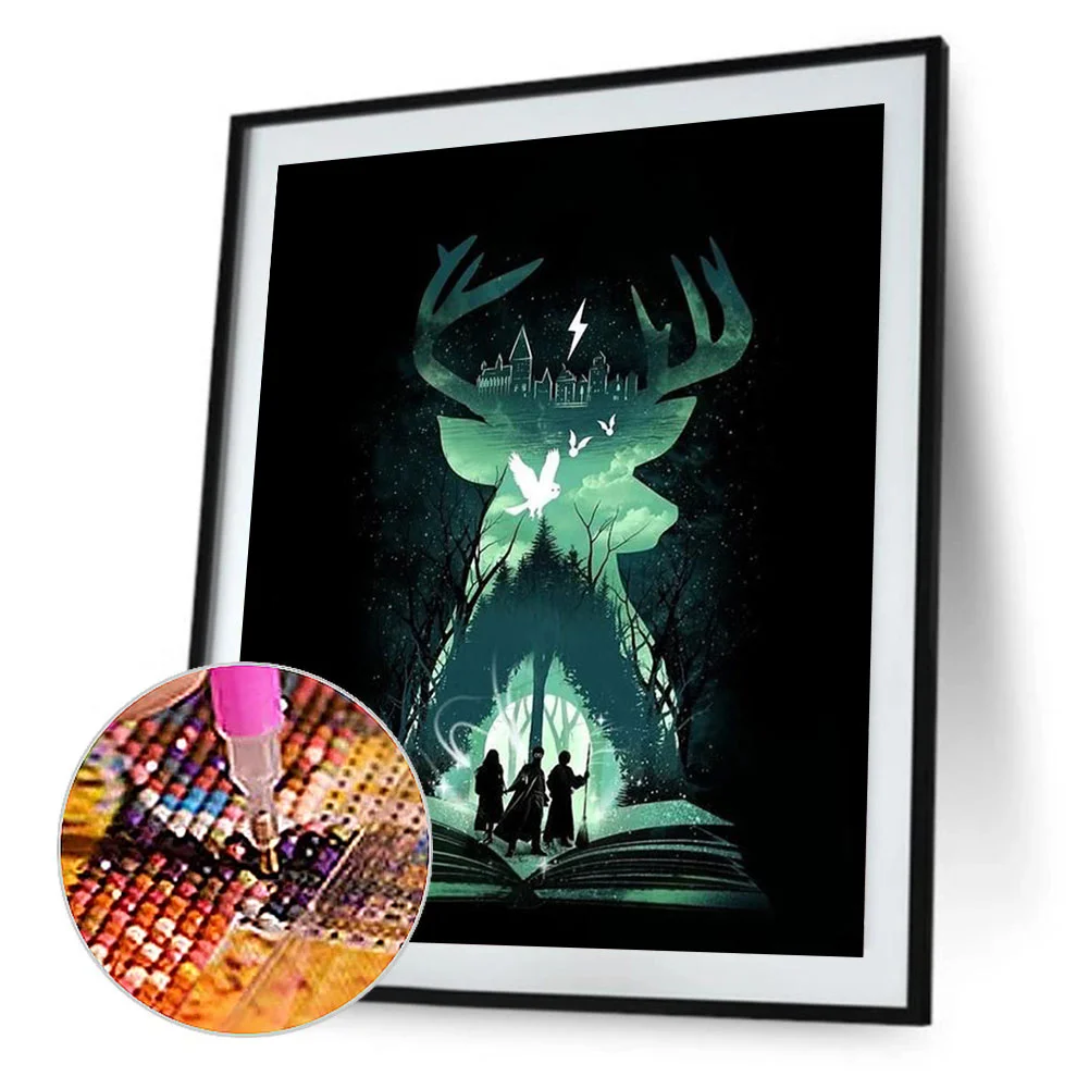 Full Round Diamond Painting 30*40cm - Animation Silhouette