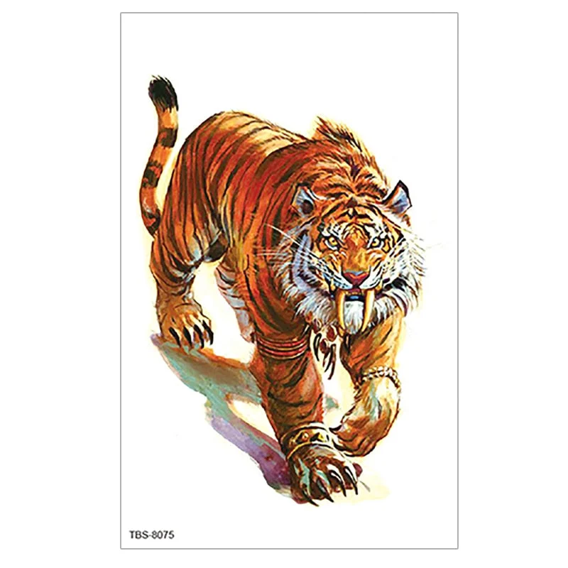 Waterproof Temporary Tattoo wolf tiger totem Fake Tatto Flash Tatoo cross angel Hand Arm middle size art Tattoos for Women men