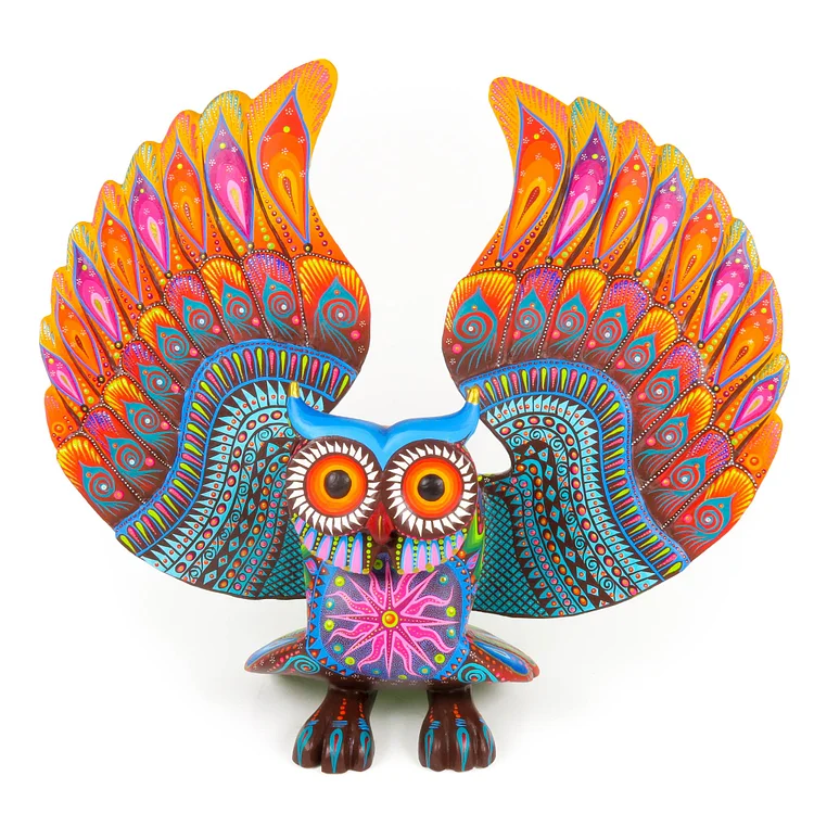 Beautiful Large Owl - Oaxacan Alebrije Wood Carving
