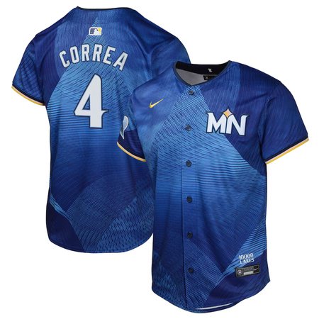 Youth Minnesota Twins #4 Carlos Correa  Royal 2024 City Connect Limited Jersey