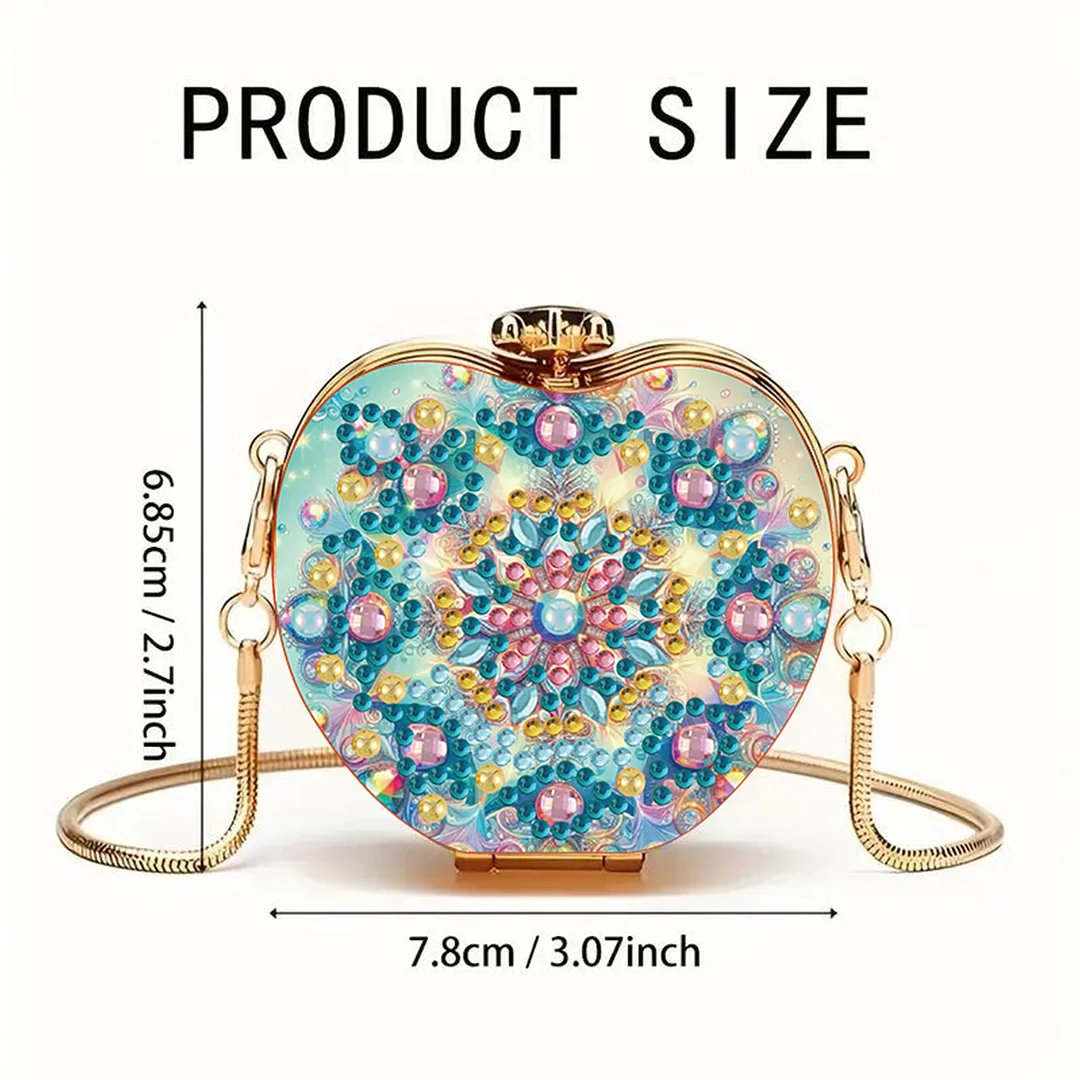 Mandala DIY Acrylic Love Art Diamond Painting Coin Purse with Chain for Women