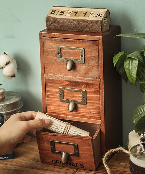Vintage Wooden Drawer Storage Box-Himinee.com