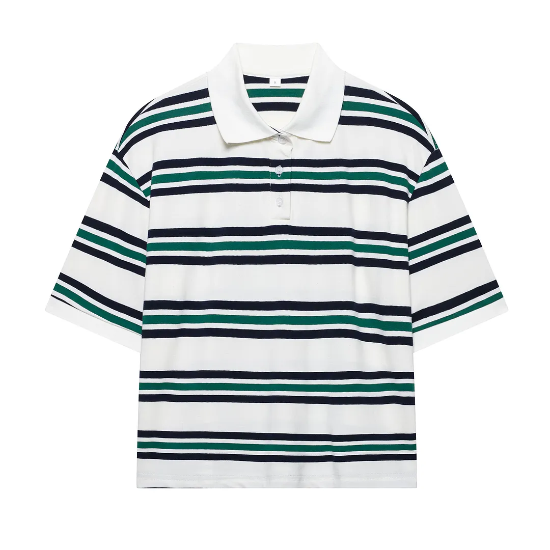 Nigikala Nigikala Striped Short-Sleeved T-Shirt + Low-Rise 100-Fold Skirt 2025 Spring New D79551