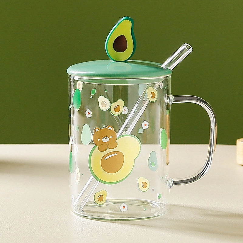 Casual Flower Glass Water Bottles 1 Piece