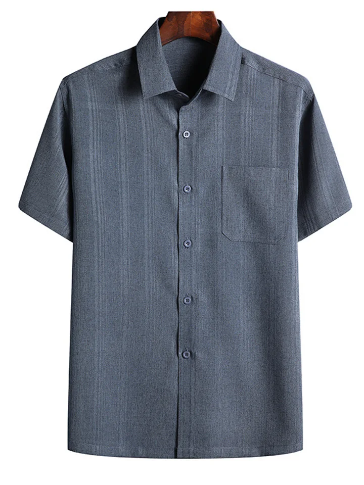 Short-sleeved Shirt Summer Models Men's Casual Loose Cotton Linen Shirt Men's Short-sleeved Tops