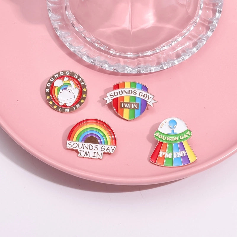 Cartoon Style Cowboy Style Artistic Pin Animal Letter Spacecraft Alloy Stamping Stoving Varnish Plating Kid’S Unisex Brooches