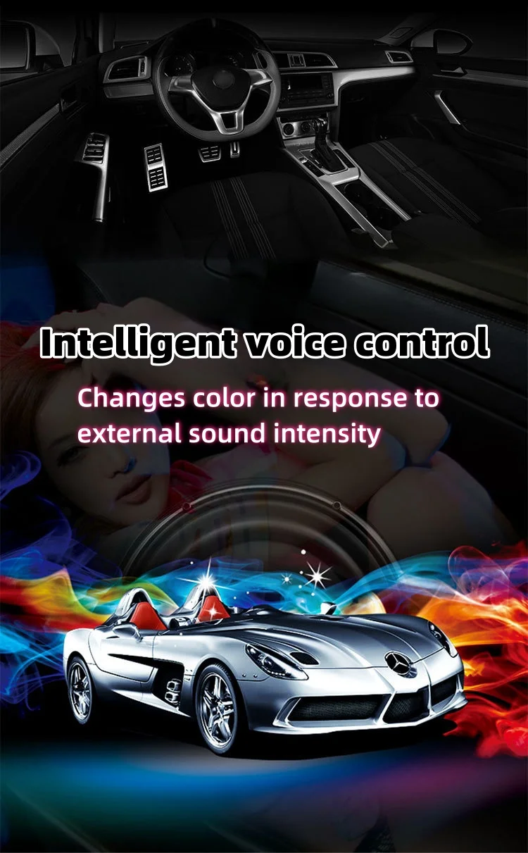 Car modified LED floor mat ambient light