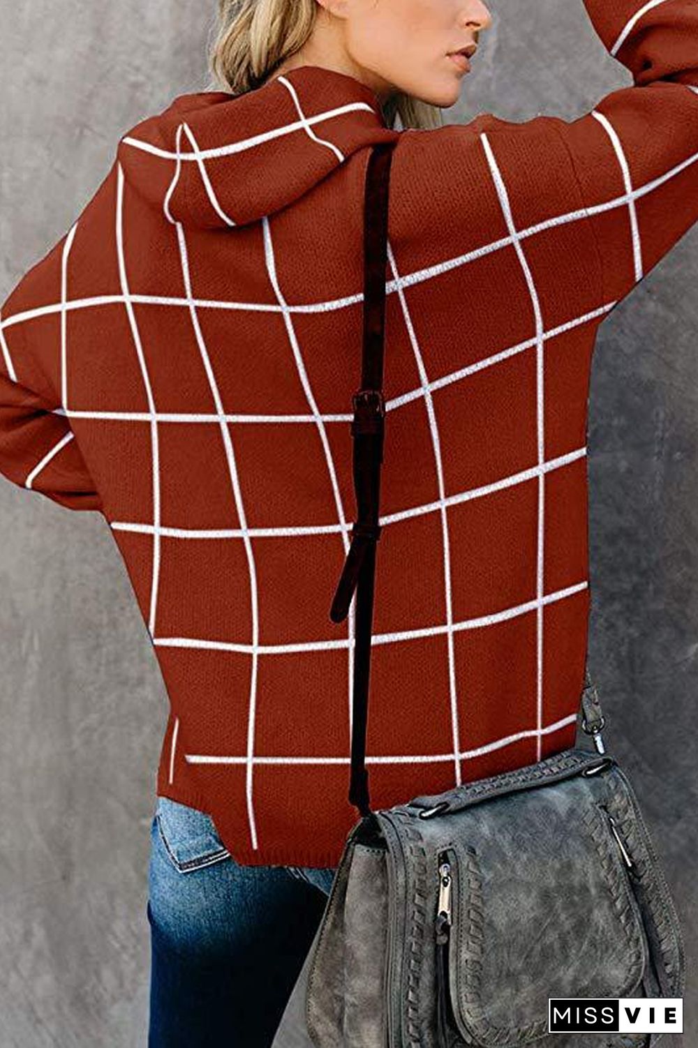 Turtleneck Plaid Casual Sweater