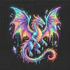 Crystal Dragon Colorful Neon Animals -14CT Stamped/Counted Cross Stitch 30*30cm tapestrymarket
