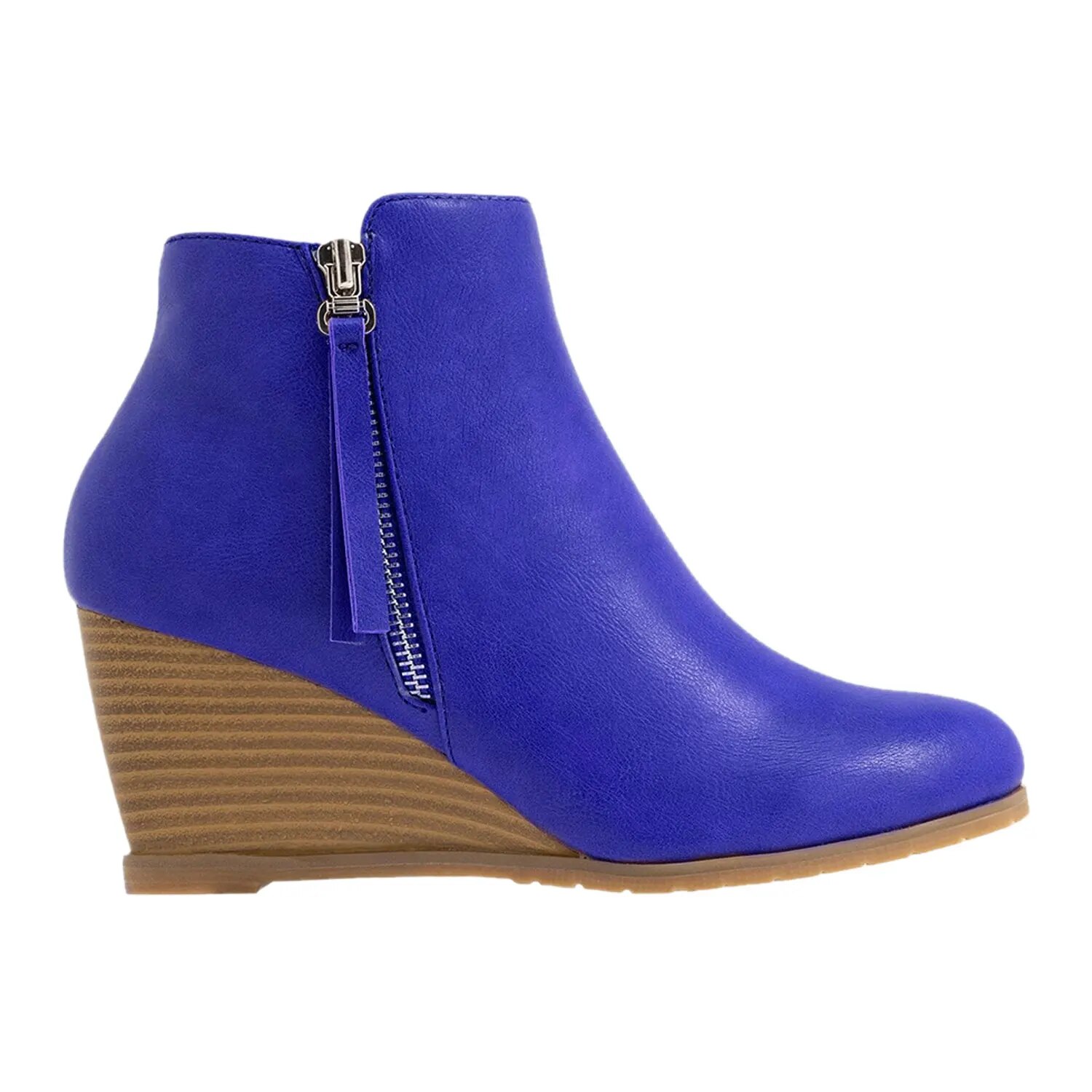 TAAFO High Wedges Flowers Heels Women's Short Boots Double Zipper Round Toe Ladies Ankle Booties Shoes