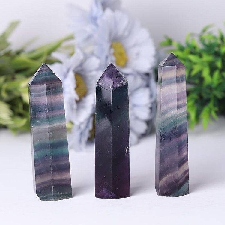 High Quality Crystal Wand Towers Points BulkColorful Fluorite Tower Small Rainbow Fluorite Point