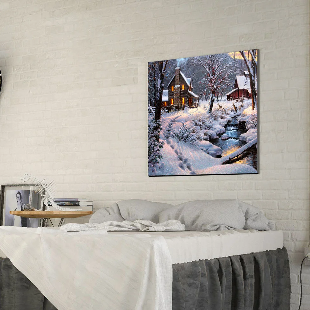 Diamond Painting - Full Round Drill - Snow House(30*30cm)