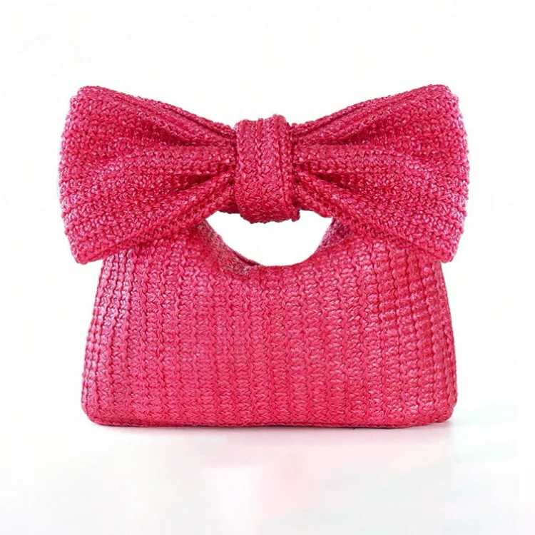 Woven Rose Red Clutch