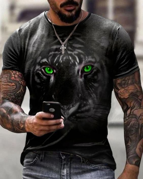 Men's Green Eye Print T-Shirt