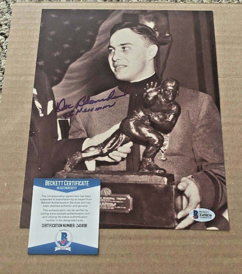 DOC BLANCHARD SIGNED ARMY KNIGHTS 8X10 Photo Poster painting W/45 HEISMAN BECKETT CERT #2